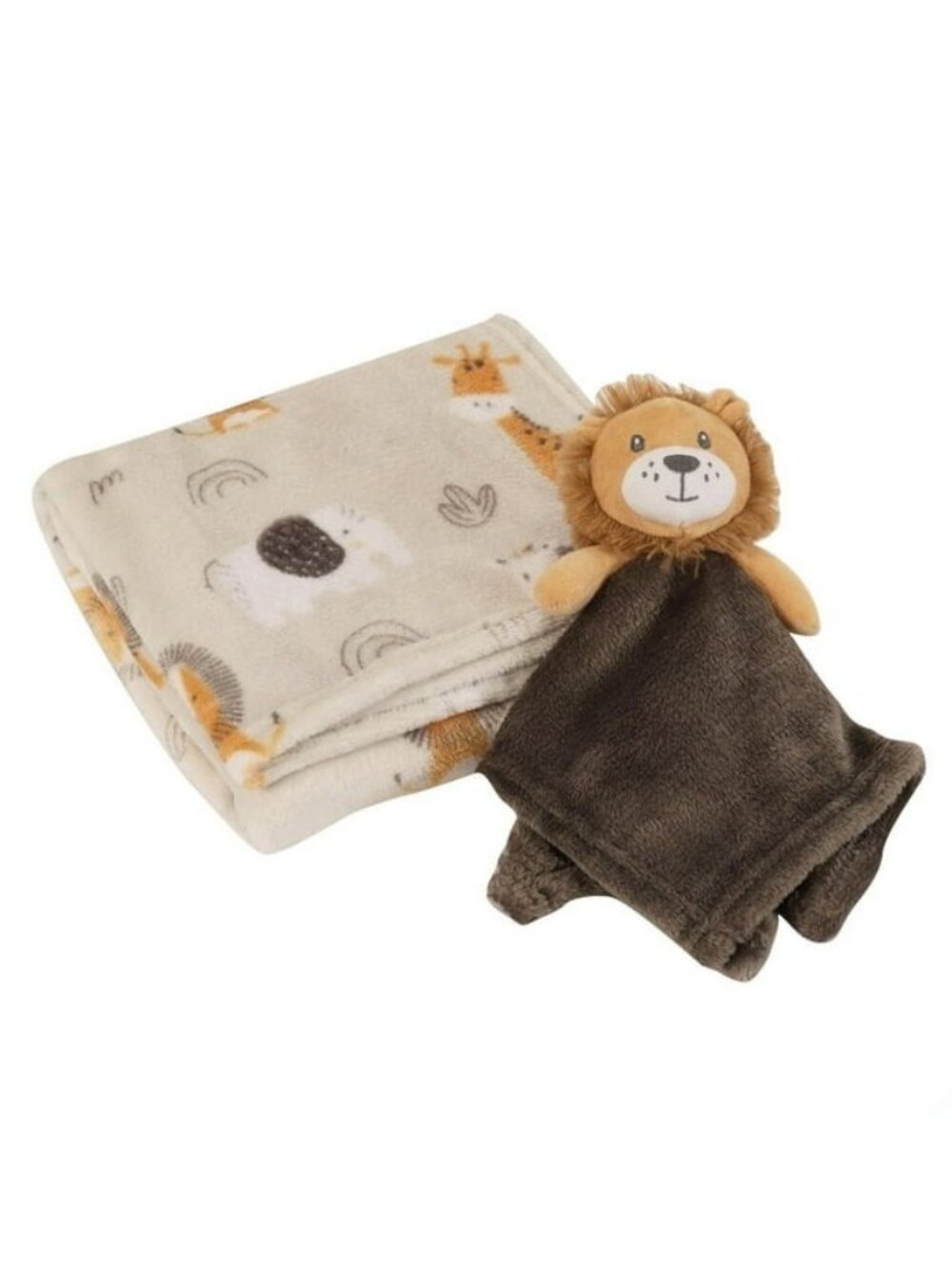 George Baby Plush Brown Lion Security Blanket 2 Piece Lovey Set New with Tags